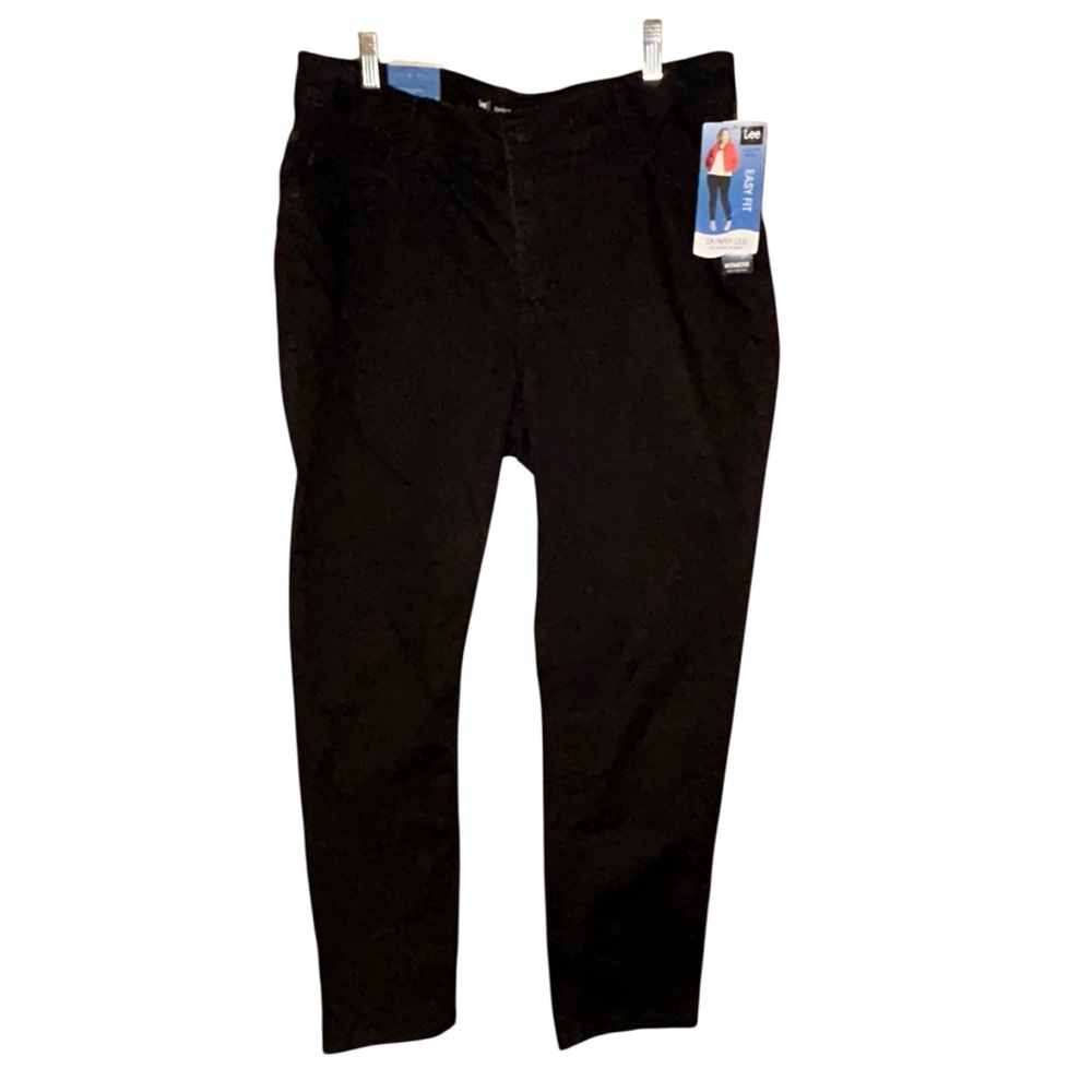 Lee Womens Easy Fit Black Skinny Jeans 18W Petite Stretch Comfort NWT